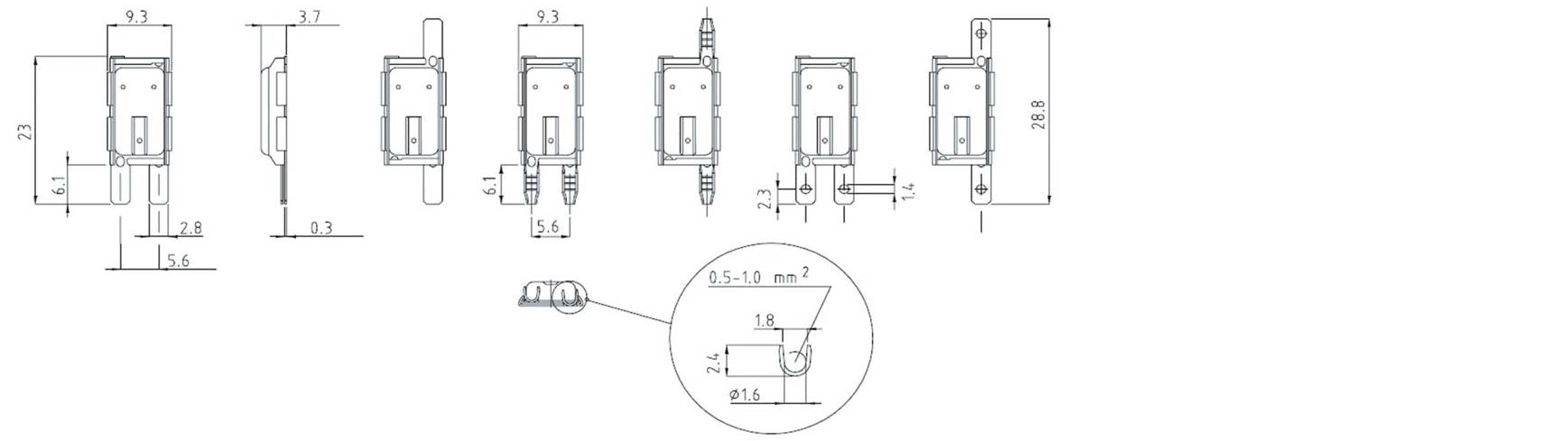 6AP汽車(chē)馬達(dá)保護(hù)器外形尺寸